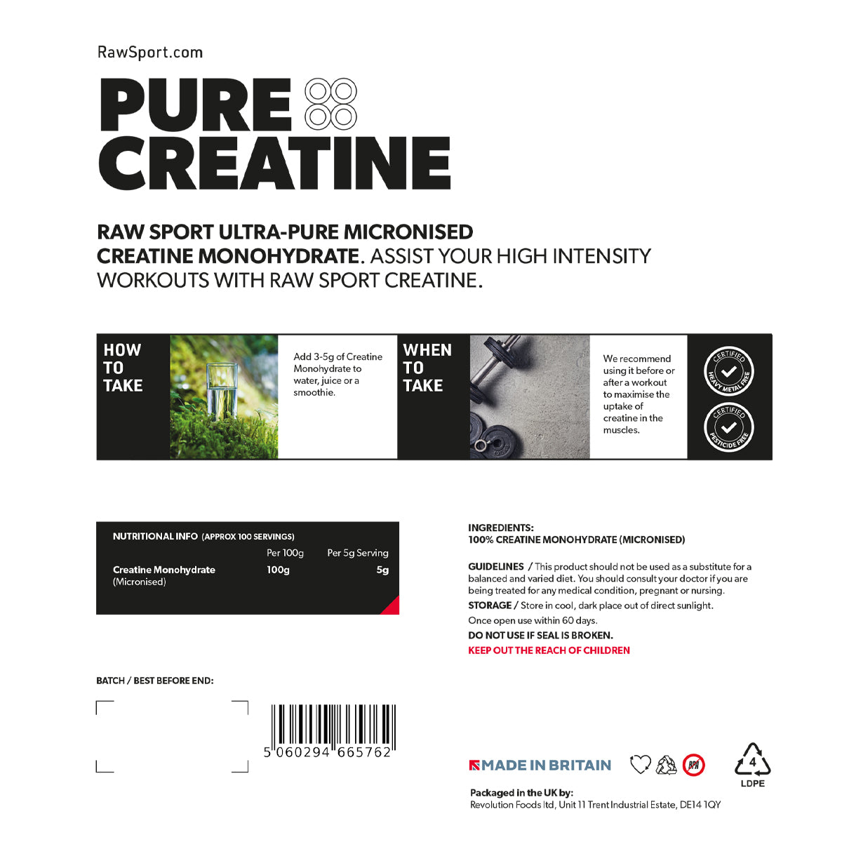 Pure Creatine Monohydrate 250g