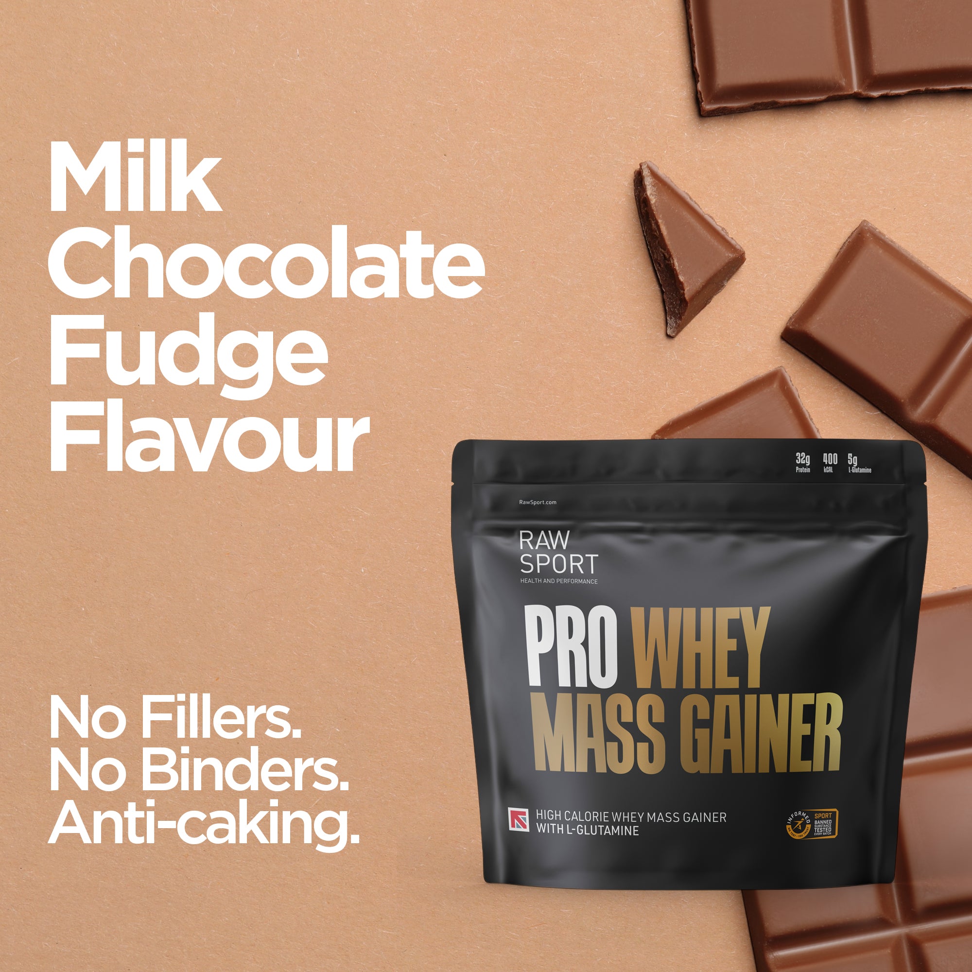 Pro Whey Mass Gainer - Grass Fed - Informed Sport - Raw Sport