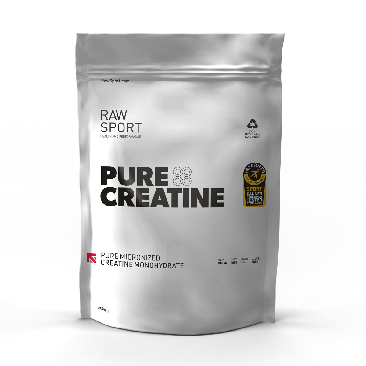 Pure Creatine Monohydrate 500g Informed Sport Approved