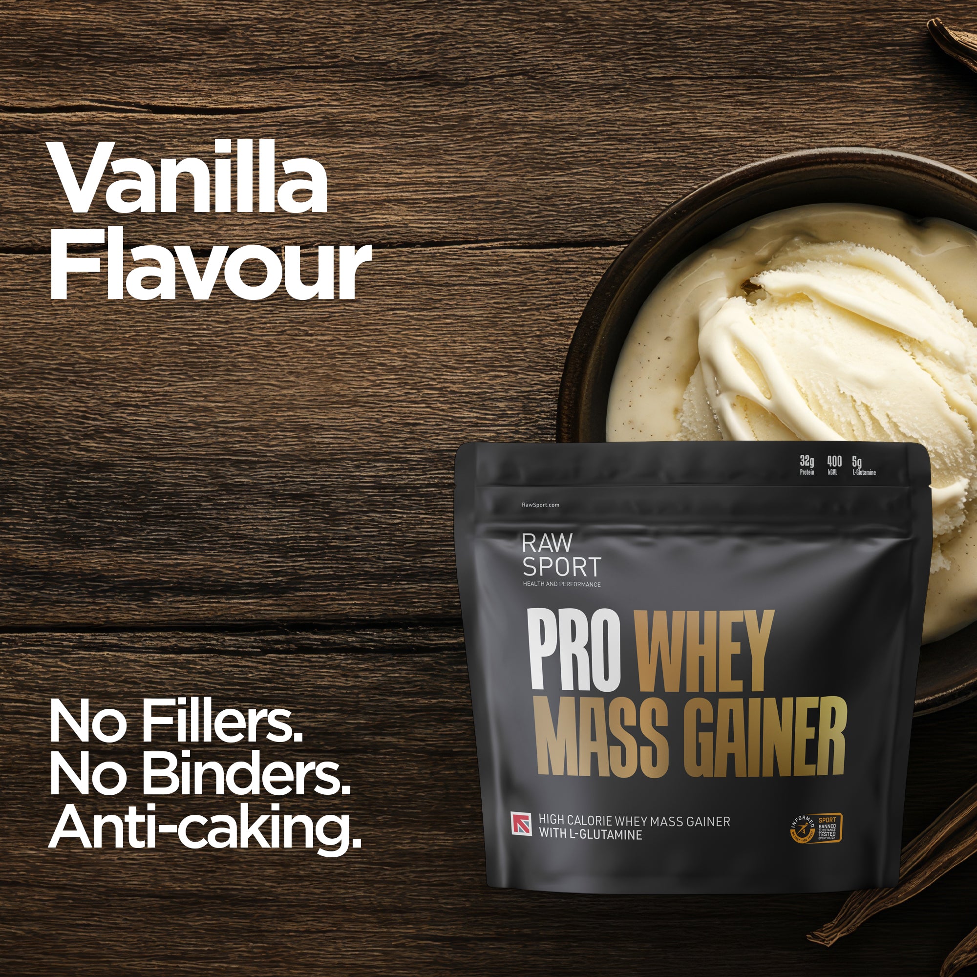 Pro Whey Mass Gainer - Grass Fed - Informed Sport - Raw Sport